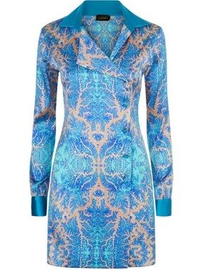 Rare La Perla RTW Made In 🇮🇹 Fjords Dress / Jacket, Turquosie and Blush
